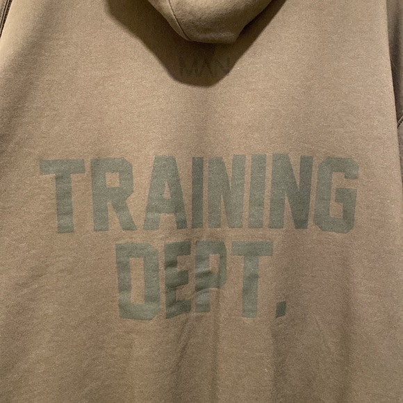 MAN boohoo Man Olive Green hoodie Size Large Training Dept.  Made in UK - Picture 4 of 10